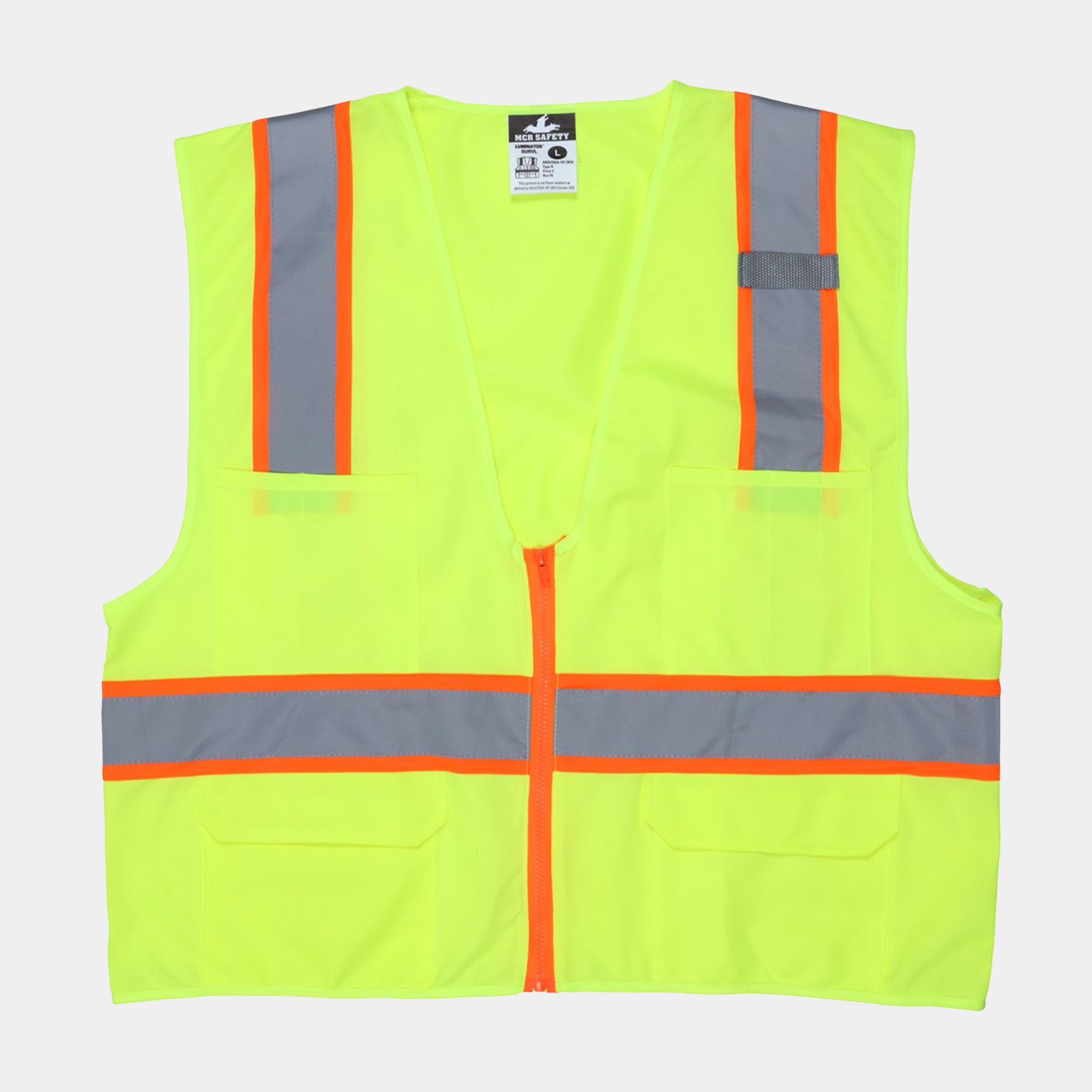 Premium Solid Surveyor Safety Vest With Zipper
